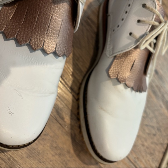 FootJoy White and Tan Women's Oxfords - Picture 4 of 7